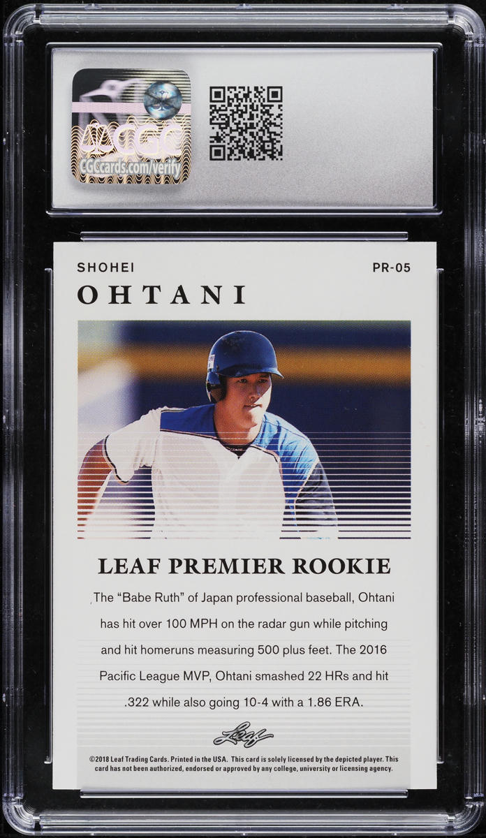 2018 Leaf Premier Shohei Ohtani ROOKIE #PR-05 CGC 9.5 MINT+