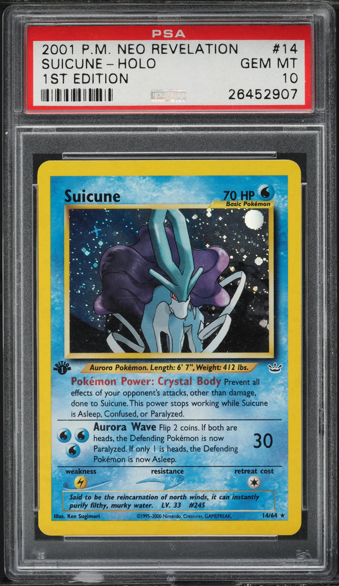 2001 Pokemon Neo Revelation 1st Edition Holo Suicune #14 PSA 10 GEM MINT