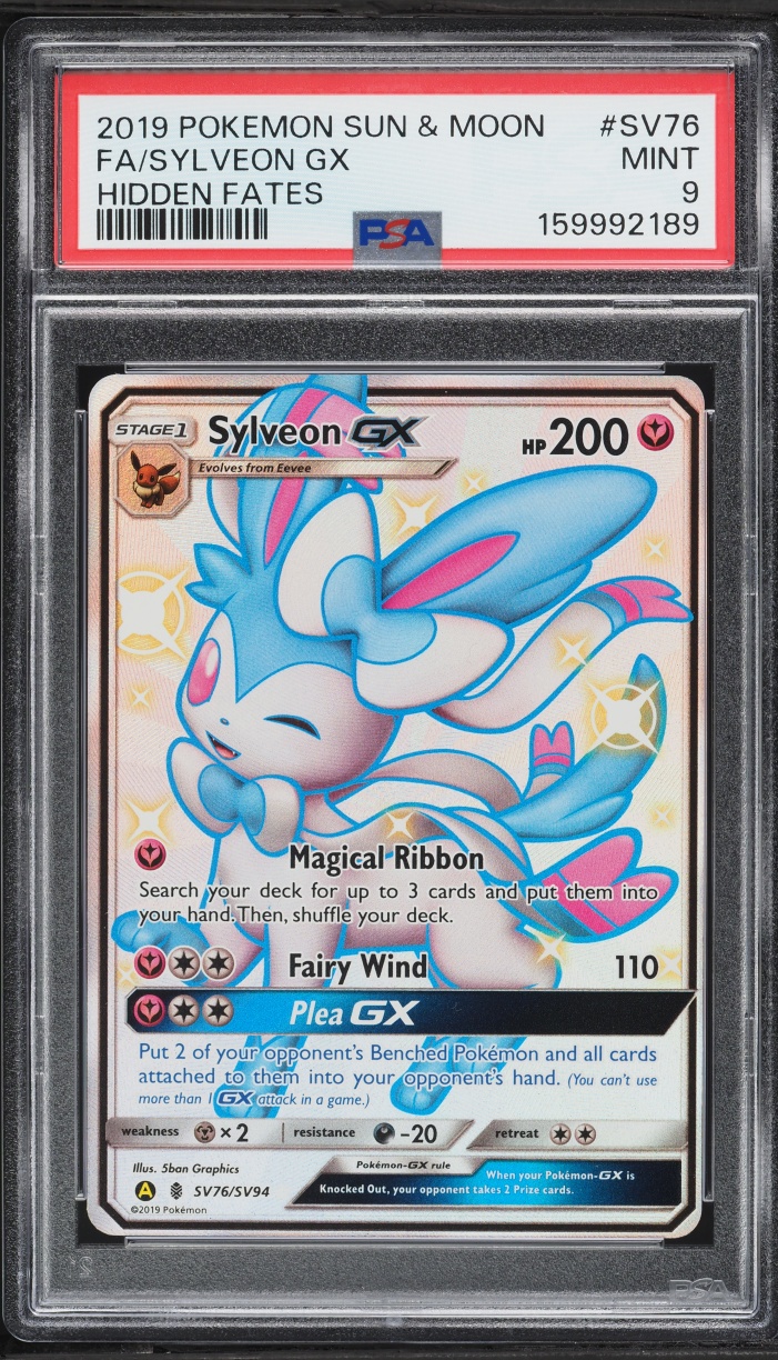 2019 Pokemon Sun & Moon Hidden Fates Shiny Vault Full Art Sylveon GX #SV76 PSA 9 MINT