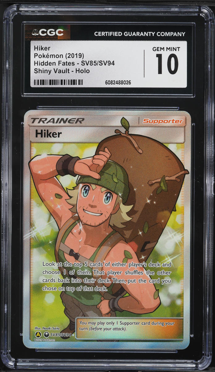 2019 Pokemon Sun & Moon Hidden Fates Full Art Hiker #SV85 CGC 10 GEM MINT