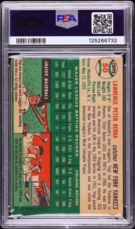1954 Topps Yogi Berra #50 PSA 3.5 VG+