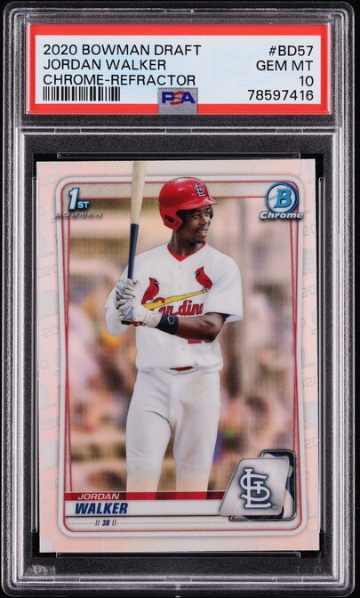 2020 Bowman Chrome Green Refractor Jordan Walker ROOKIE 99