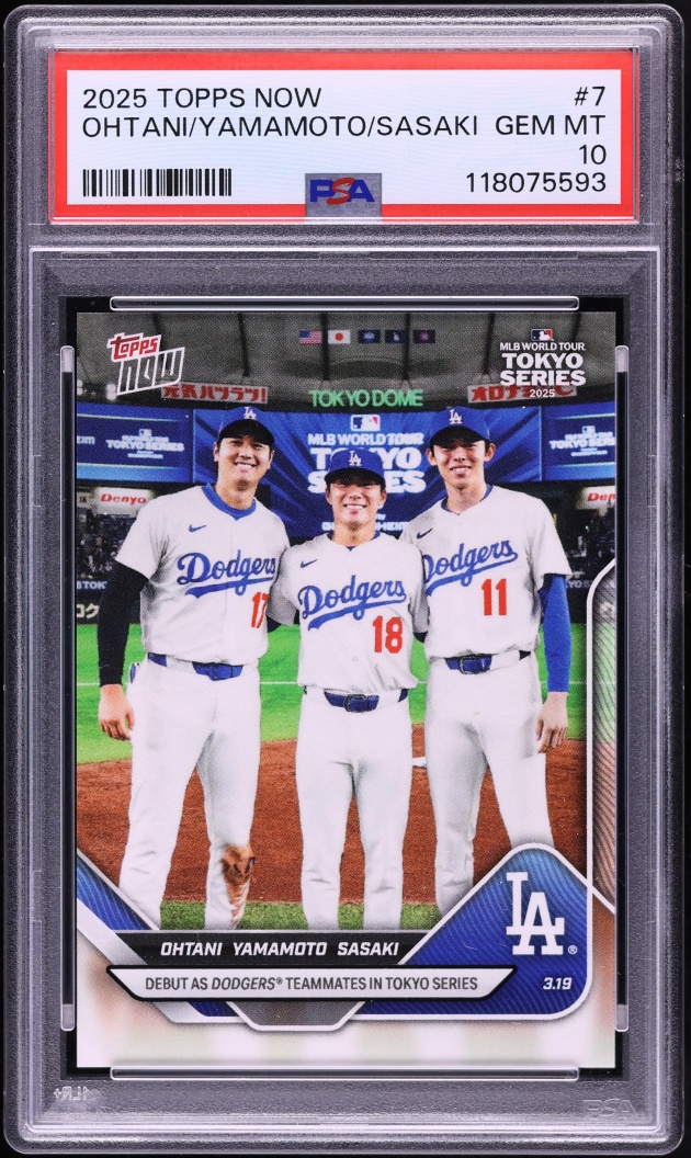 2025 Topps Now Ohtani Yamamoto Sasaki PROSPECT #7 PSA 10 GEM MINT
