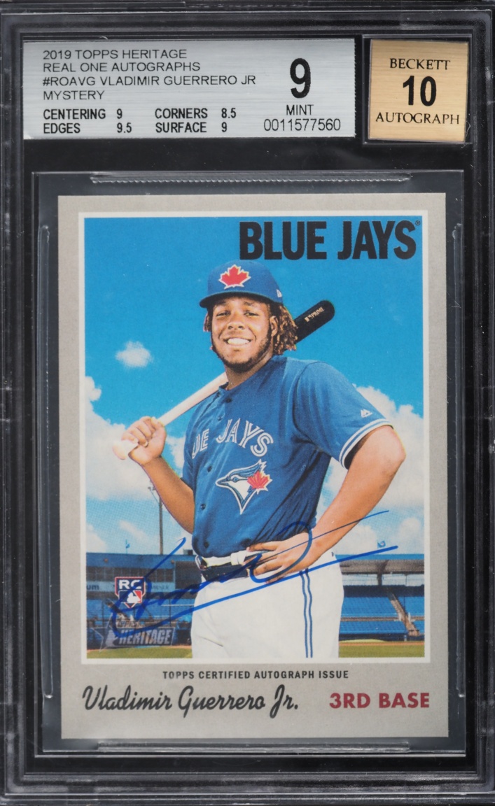 2019 Topps Heritage Real One Mystery Vladimir Guerrero Jr ROOKIE AUTO #ROA-VG BGS 9 MINT