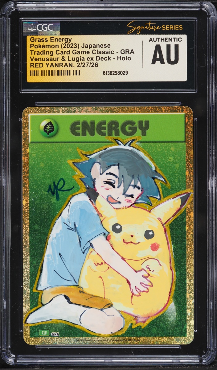 2023 Pokemon Japanese TCG Classic Holo Grass Energy Red Yanran AUTO CGC Signature Series AUTH