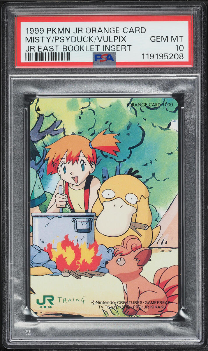 1999 Pokemon Japanese Orange Jr East Booklet Insert Misty Psyduck Vulpix PSA 10 GEM MINT