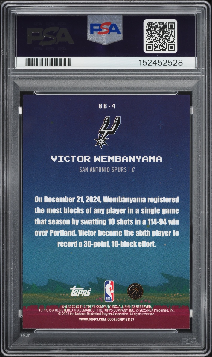 2025 Topps 8-Bit Ballers Victor Wembanyama #8B-4 PSA 9 MINT
