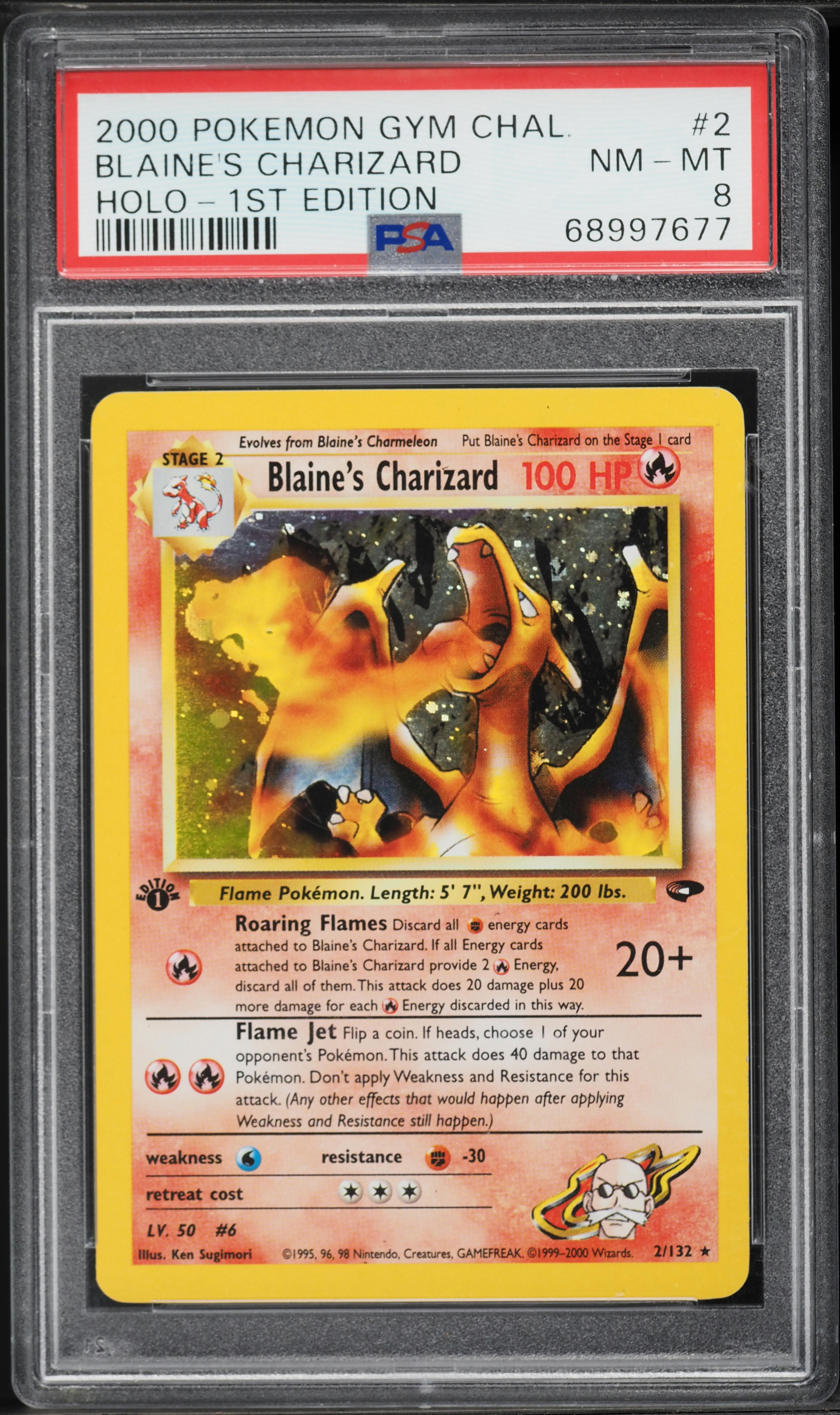 2000 Pokemon Gym Challenge 1st Edition Holo Blaine's Charizard #2 PSA 8 NM-MT