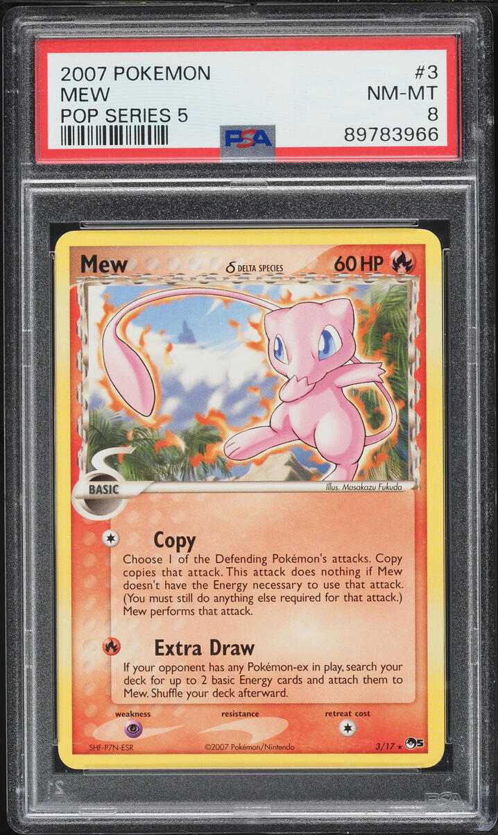 2007 Pokemon POP Series 5 Mew #3 PSA 8 NM-MT