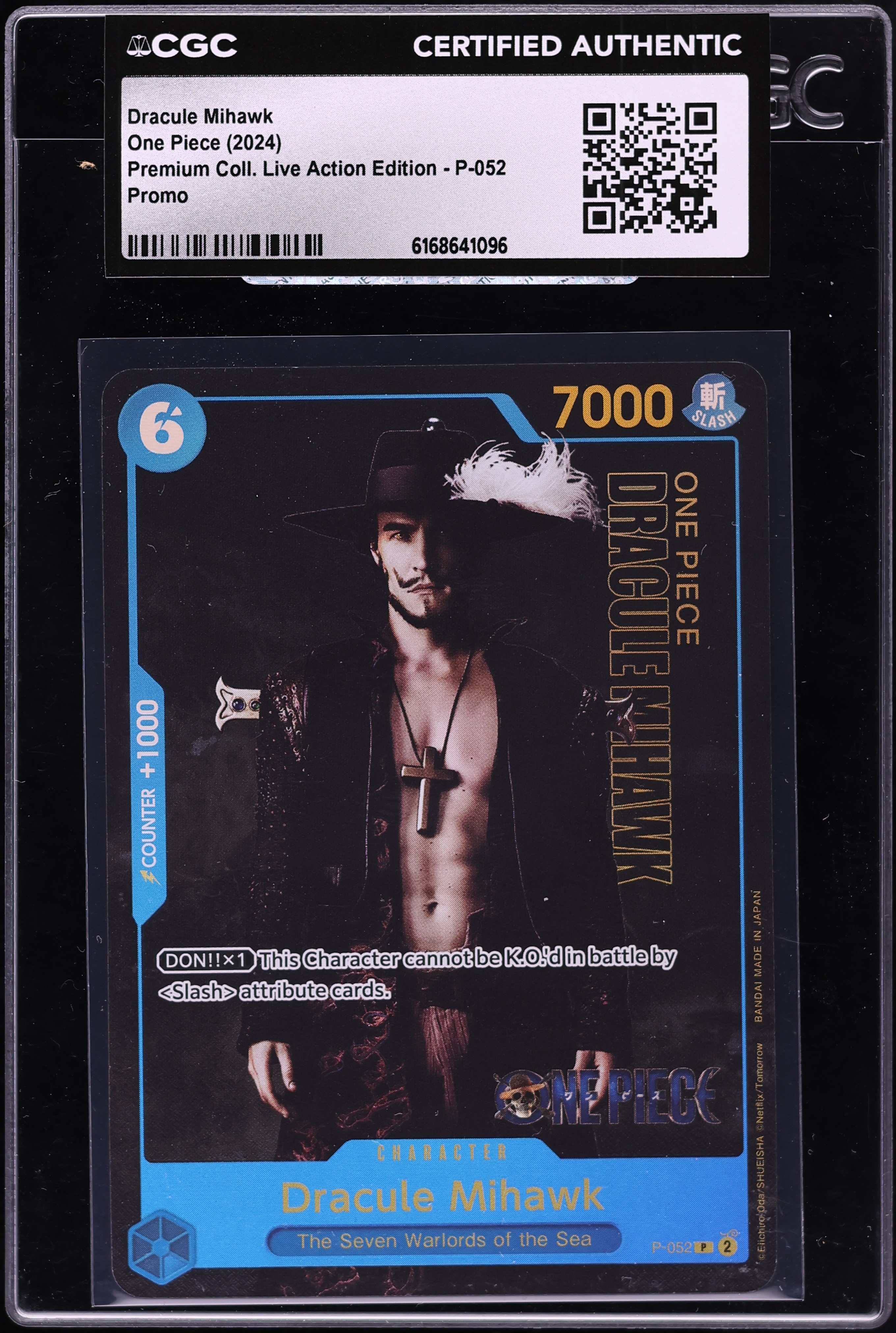 2024 One Piece Promo Premium Collection Live Action Edition Alt Art Dracule Mihawk CGC AUTH