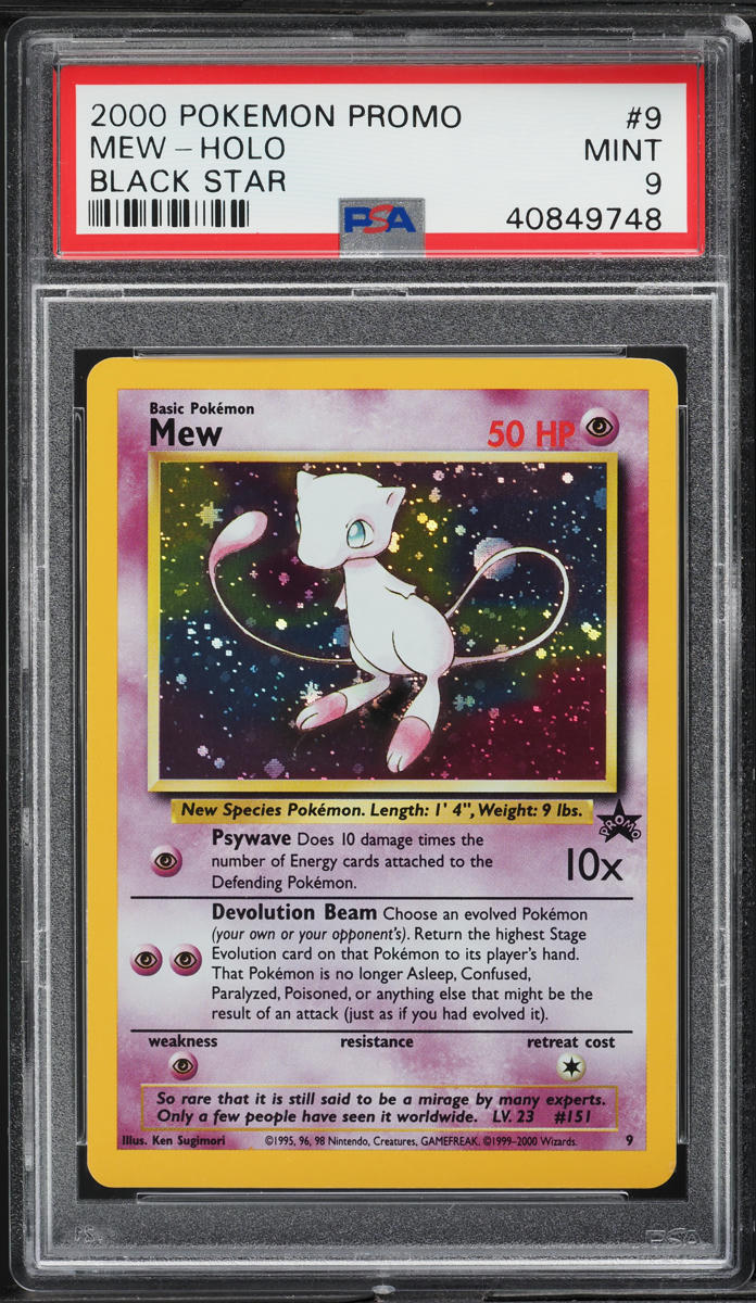 2000 Pokemon League Black Star Promo Holo Mew #9 PSA 9 MINT