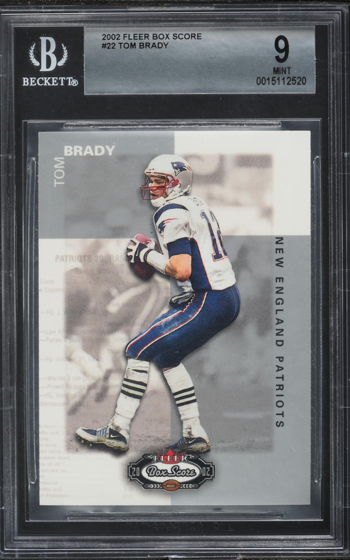 2002 Fleer Box Score Tom Brady #22 BGS 9 MINT