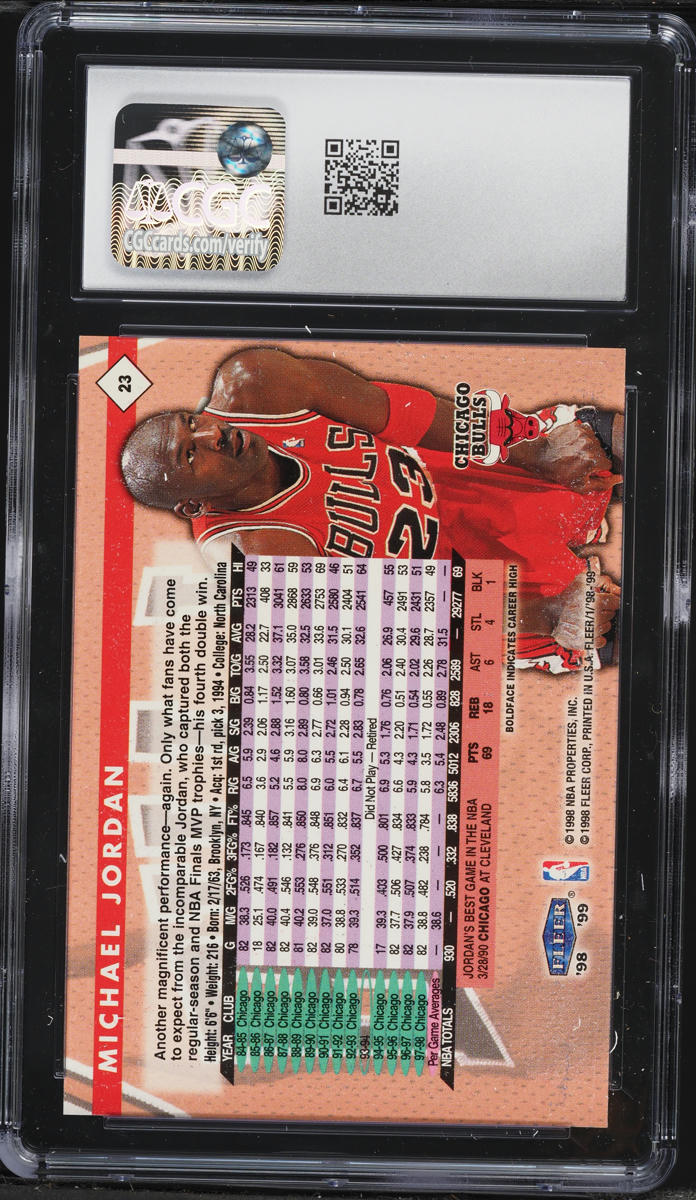 1998 Fleer Tradition Michael Jordan #23 CGC 8.5 NM-MT+