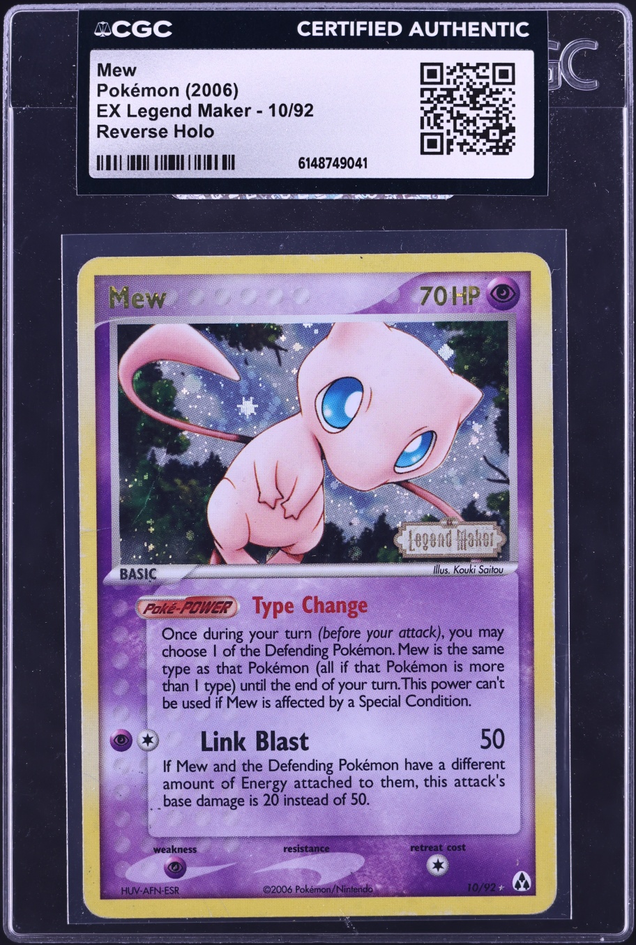 2006 Pokemon EX Legend Maker Reverse Holo Mew #10 CGC AUTH