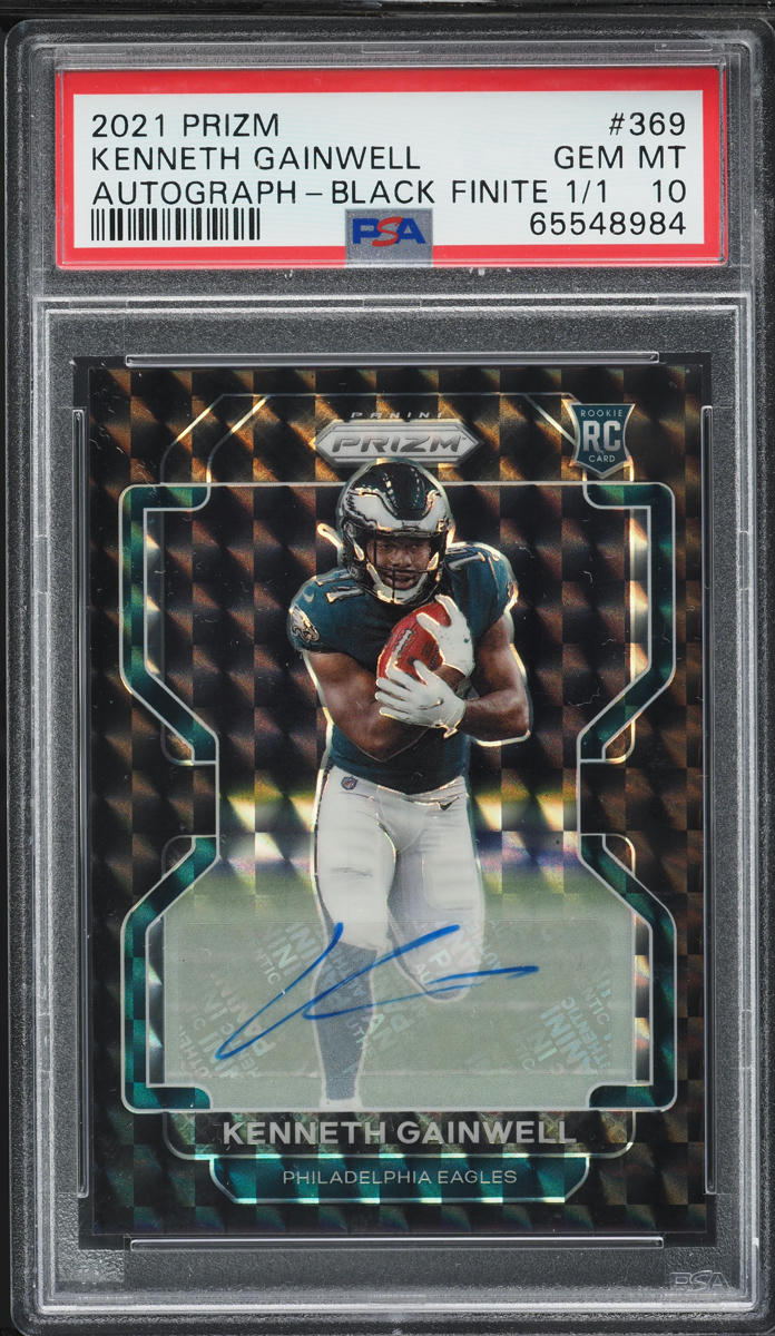 2021 Panini Prizm Black Finite Kenneth Gainwell ROOKIE AUTO 1/1 #369 PSA 10