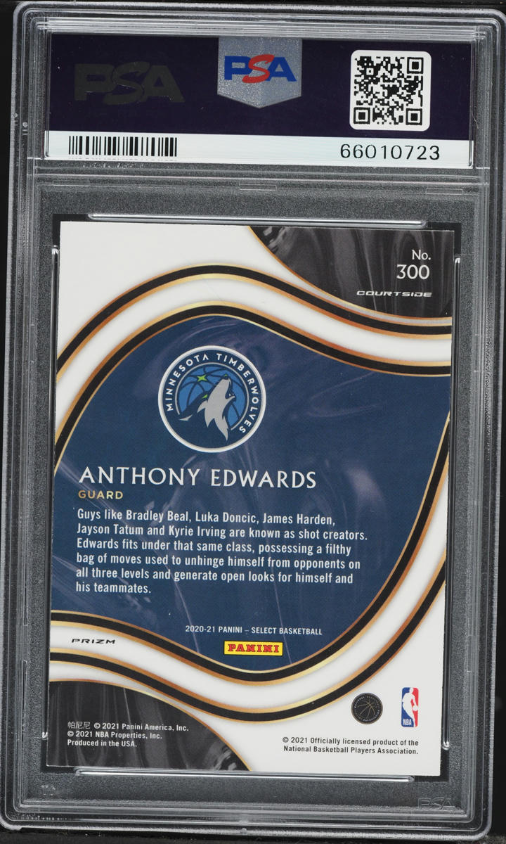 2020 Select Courtside Elephant Prizm Anthony Edwards ROOKIE #300 PSA 10 GEM MINT
