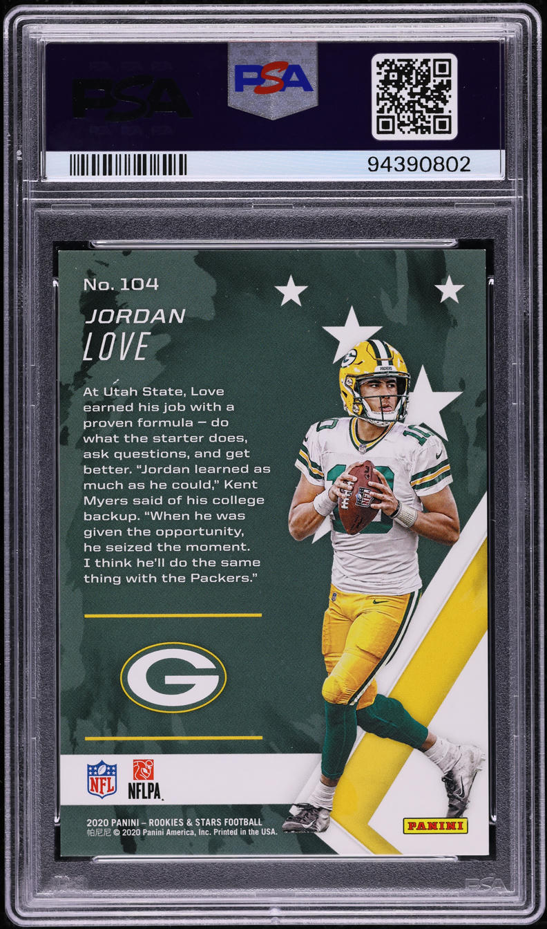 2020 Panini Rookies & Stars Orange Jordan Love ROOKIE /99 #104 PSA 10 GEM MINT