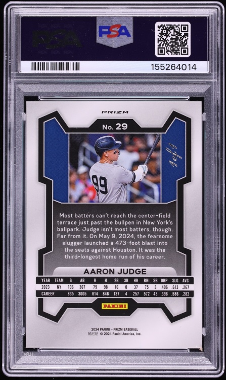 2024 Panini Prizm Gold Vinyl Aaron Judge 1/1 #29 PSA AUTH - Photo 2