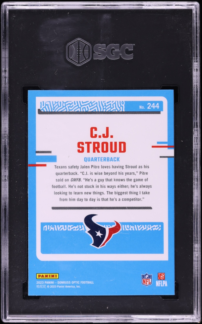 2023 Donruss Optic C.J. Stroud ROOKIE #244 SGC 9.5 MINT+