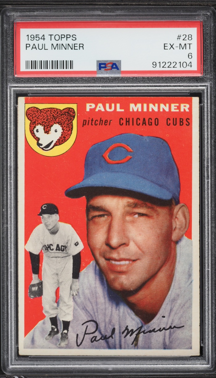 1954 Topps Paul Minner #28 PSA 6 EXMT