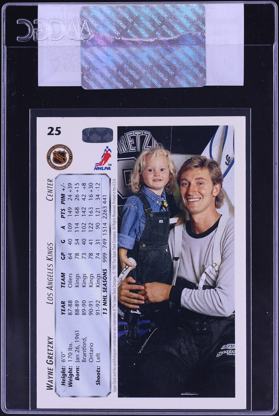 1992 Upper Deck Hockey Wayne Gretzky #25 CGC AUTH