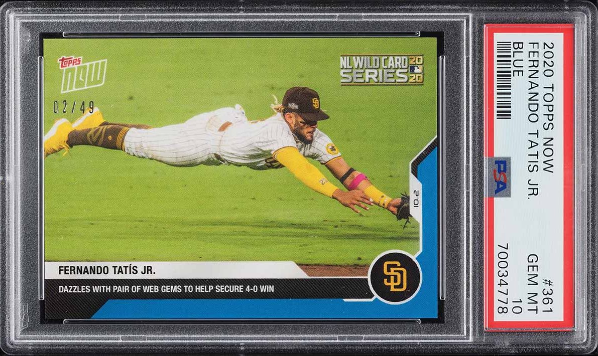 2020 Topps Now Blue Fernando Tatis Jr. /49 #361 PSA 10 GEM