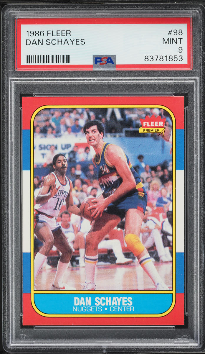 1986 Fleer Basketball Dan Schayes #98 PSA 9 MINT
