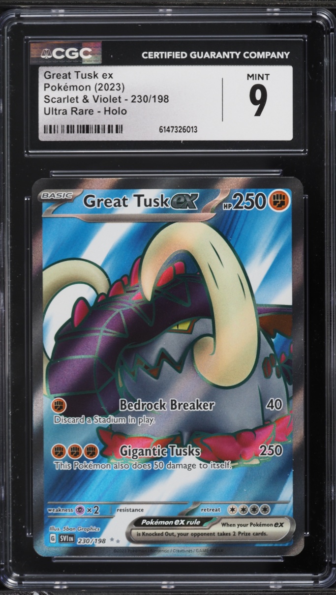 2023 Pokemon Scarlet & Violet Full Art Great Tusk EX #230 CGC 9 MINT