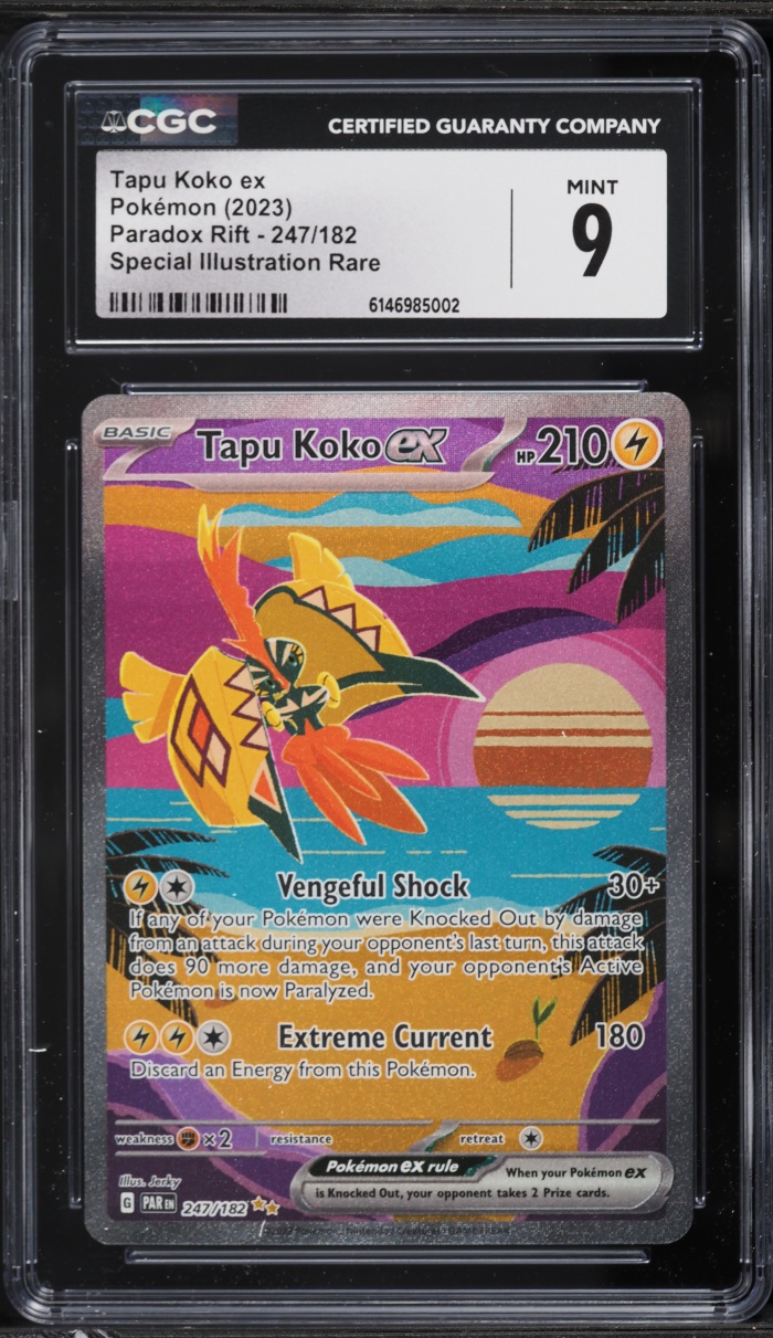 2023 Pokemon Scarlet & Violet Paradox Rift SIR Tapu Koko ex #247 CGC 9 MINT