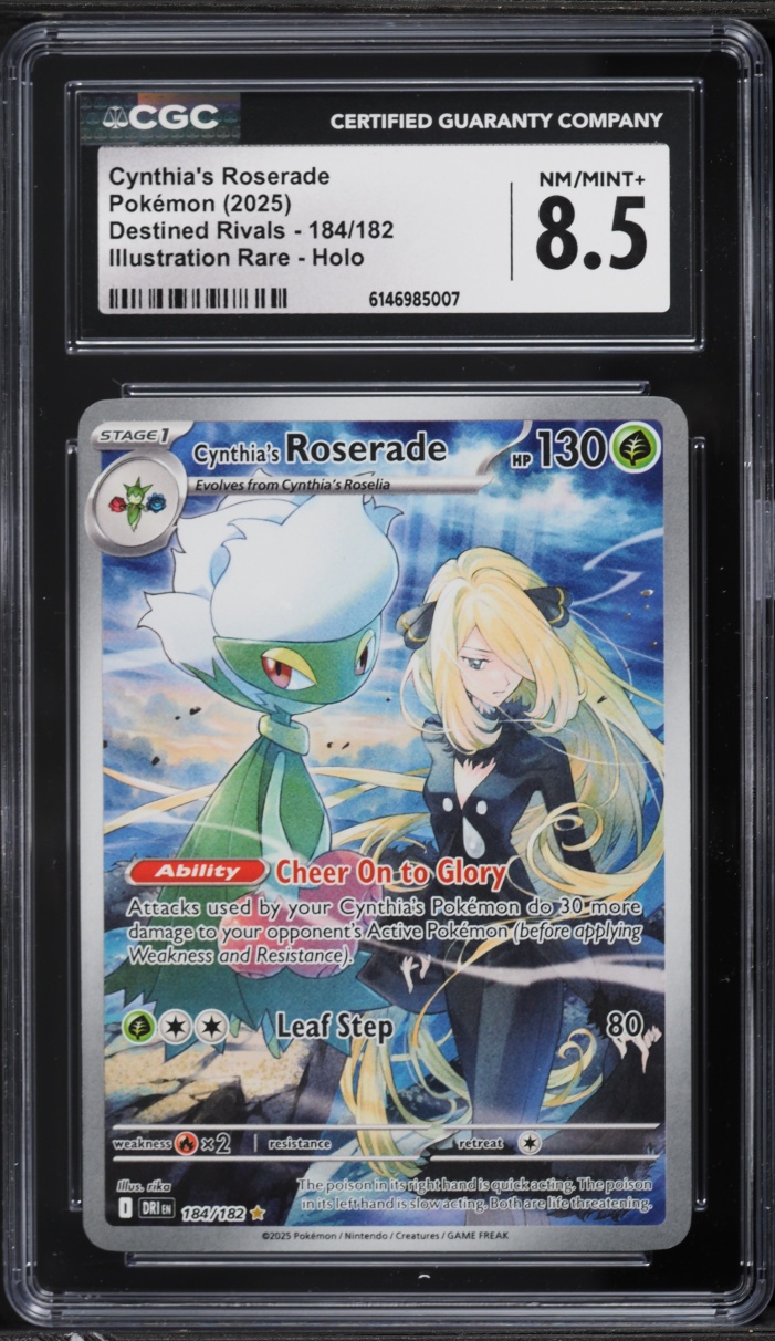 2025 Pokemon Scarlet & Violet Destined Rivals IR Cynthia's Roserade #184 CGC 8.5 NM-MT+