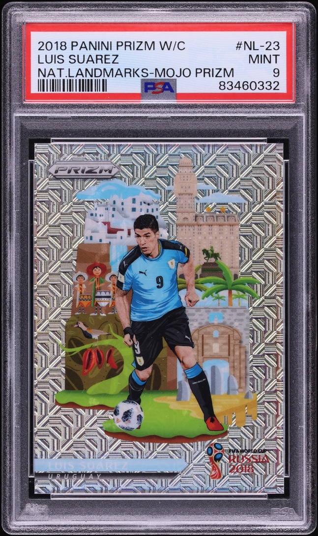 2018 Panini Prizm World Cup National Landmarks Mojo Luis Suarez /25 #NL-23 PSA 9 MINT