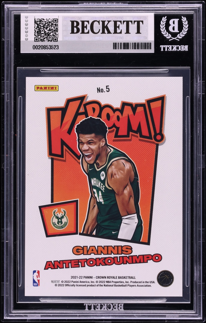 2021 Crown Royale Kaboom Giannis Antetokounmpo #5 BGS 7 NRMT - Photo 2