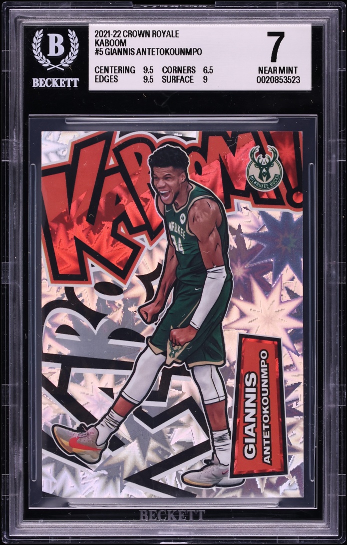 2021 Crown Royale Kaboom Giannis Antetokounmpo #5 BGS 7 NRMT