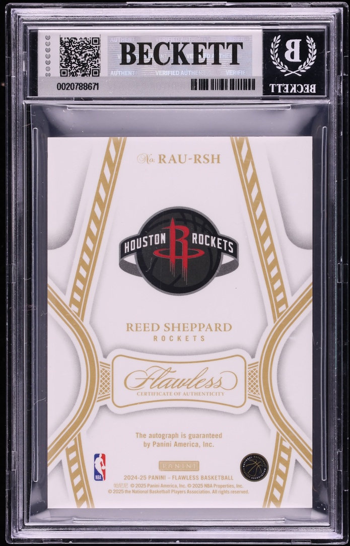 2024 Panini Flawless Reed Sheppard ROOKIE AUTO /25 #RSH BGS 8 NM-MT - Photo 2