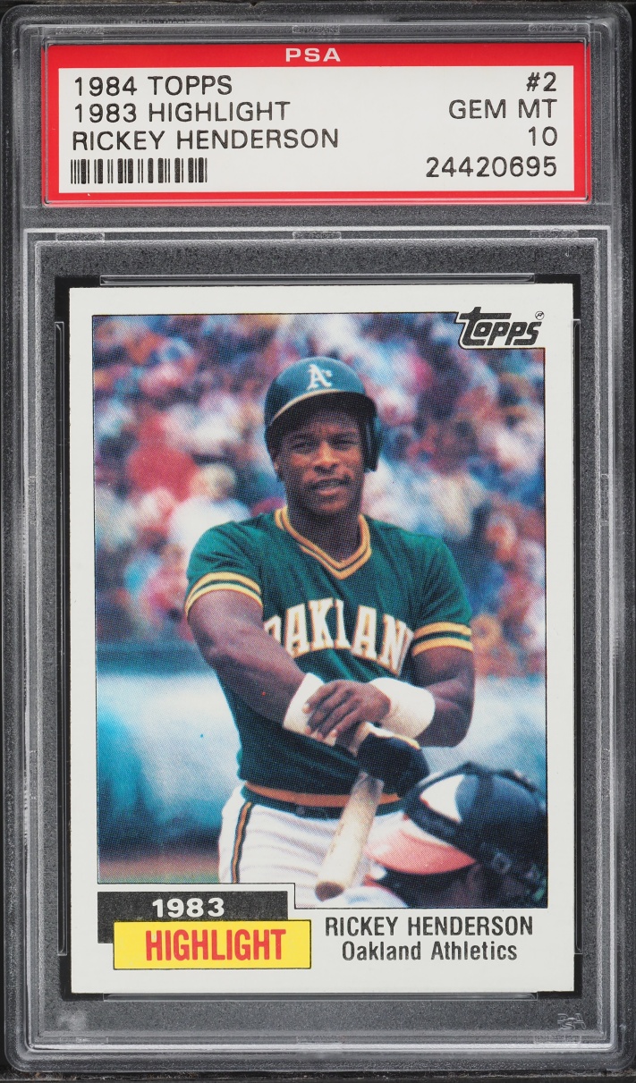 1984 Topps '83 Highlight Rickey Henderson #2 PSA 10 GEM MINT