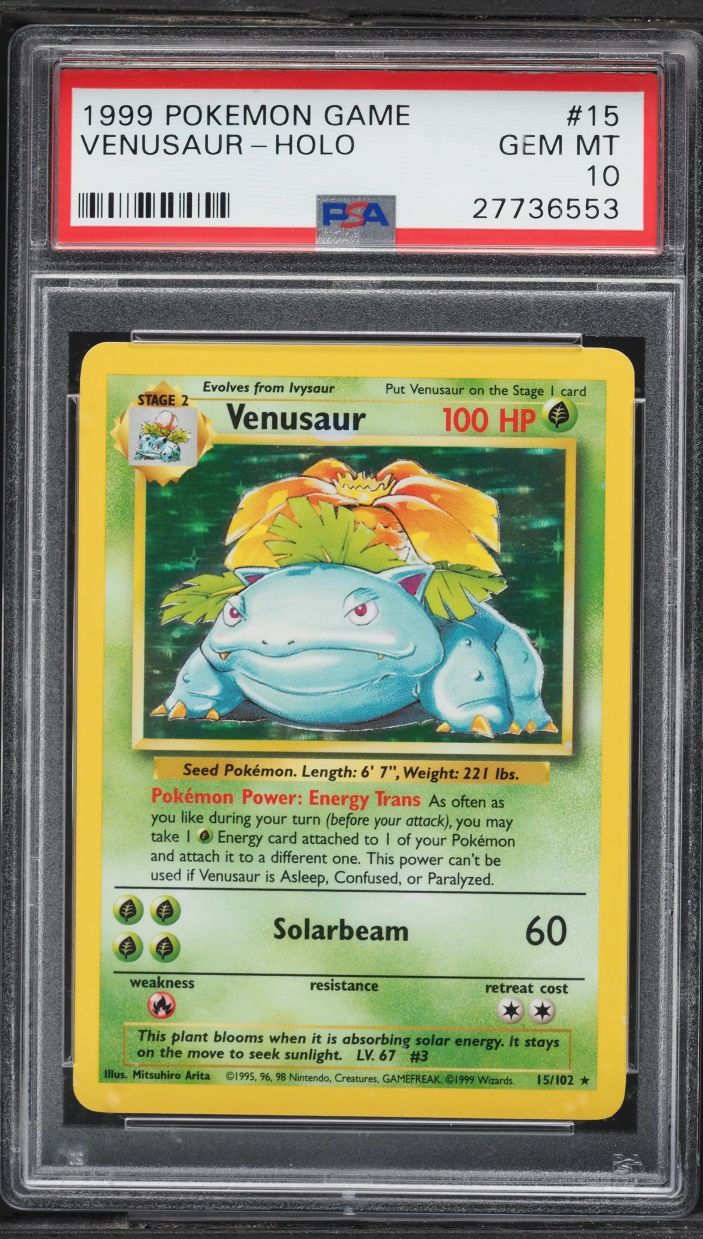1999 Pokemon Base Set Holo Venusaur #15 PSA 10 GEM MINT