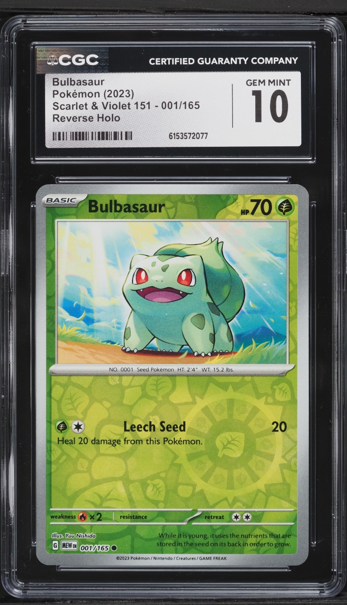 2023 Pokemon Scarlet & Violet 151 Reverse Holo Bulbasaur #1 CGC 10 GEM MINT