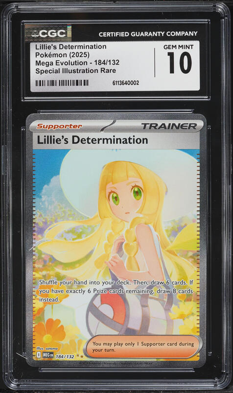 2025 Pokemon Mega Evolution SIR Lillie's Determination #184 CGC 10