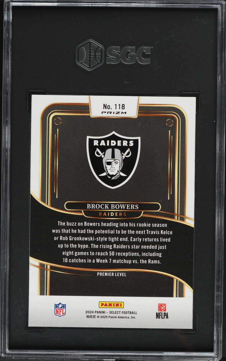 2024 Select Premier Silver Prizm Brock Bowers ROOKIE #118 SGC 10 GEM MINT