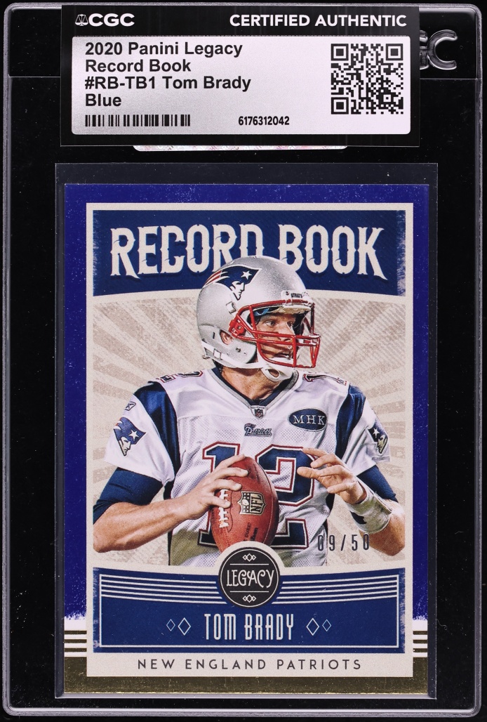 2020 Panini Legacy Record Book Blue Tom Brady /50 #RB-TB1 CGC AUTH