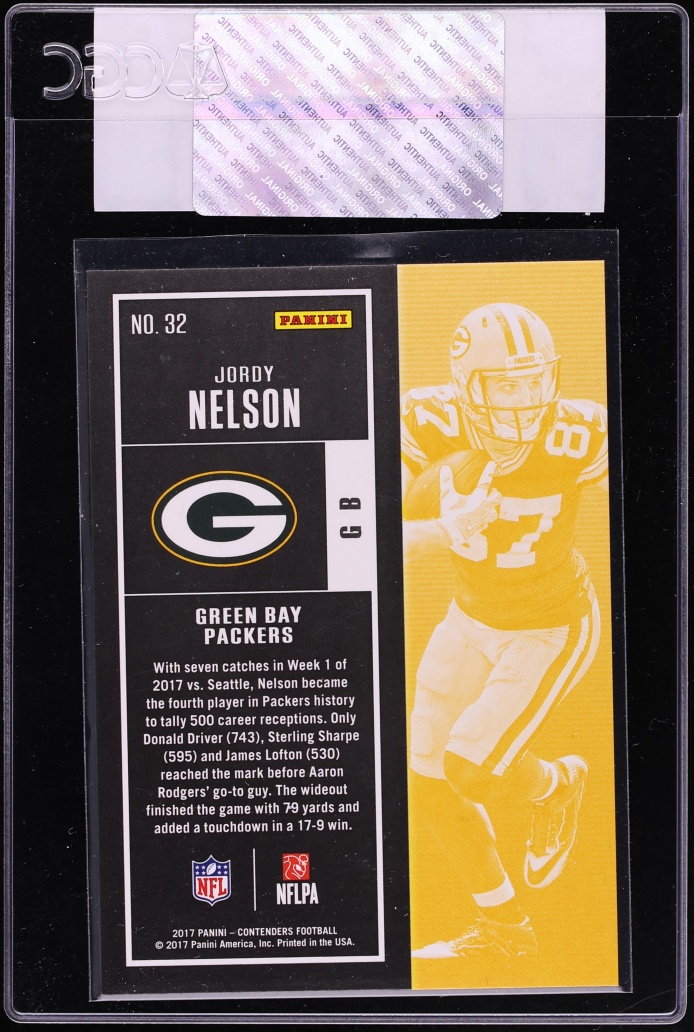 2017 Panini Contenders Cracked Ice Jordy Nelson /25 #32 CGC AUTH