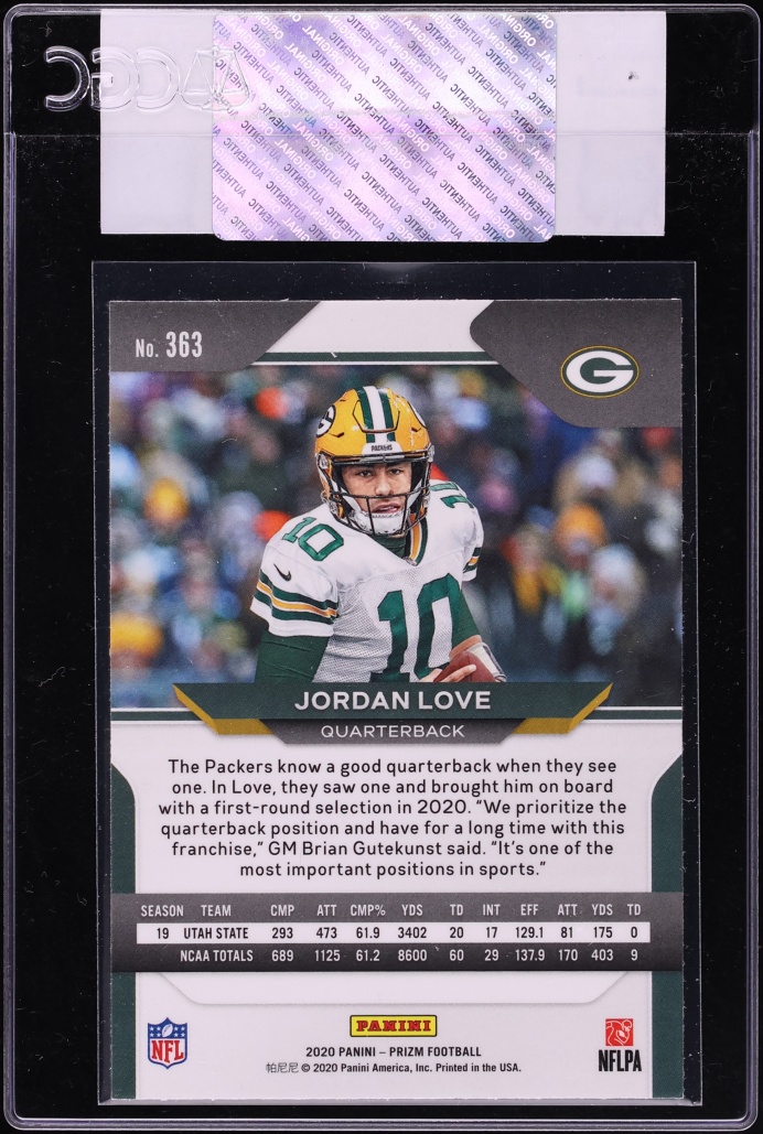 2020 Panini Prizm Jordan Love ROOKIE #363 CGC AUTH