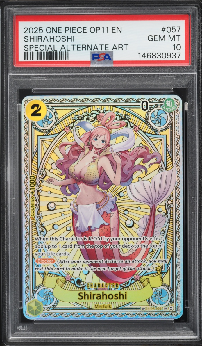 2025 One Piece Fist Of Divine Speed Special Alt Art Shirahoshi #EB01-057 PSA 10 GEM MINT