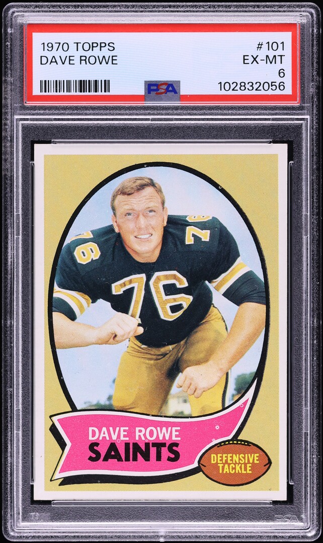 1970 Topps Football Dave Rowe #101 PSA 6 EXMT