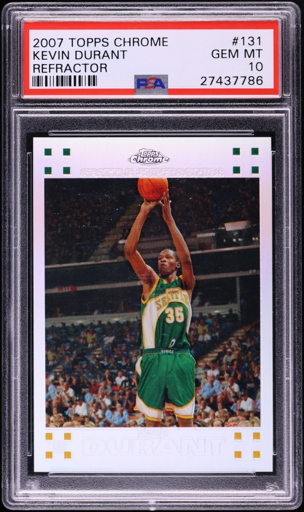 2007 Topps Chrome Refractor Kevin Durant ROOKIE /1499 #131 PSA 10 GEM MINT