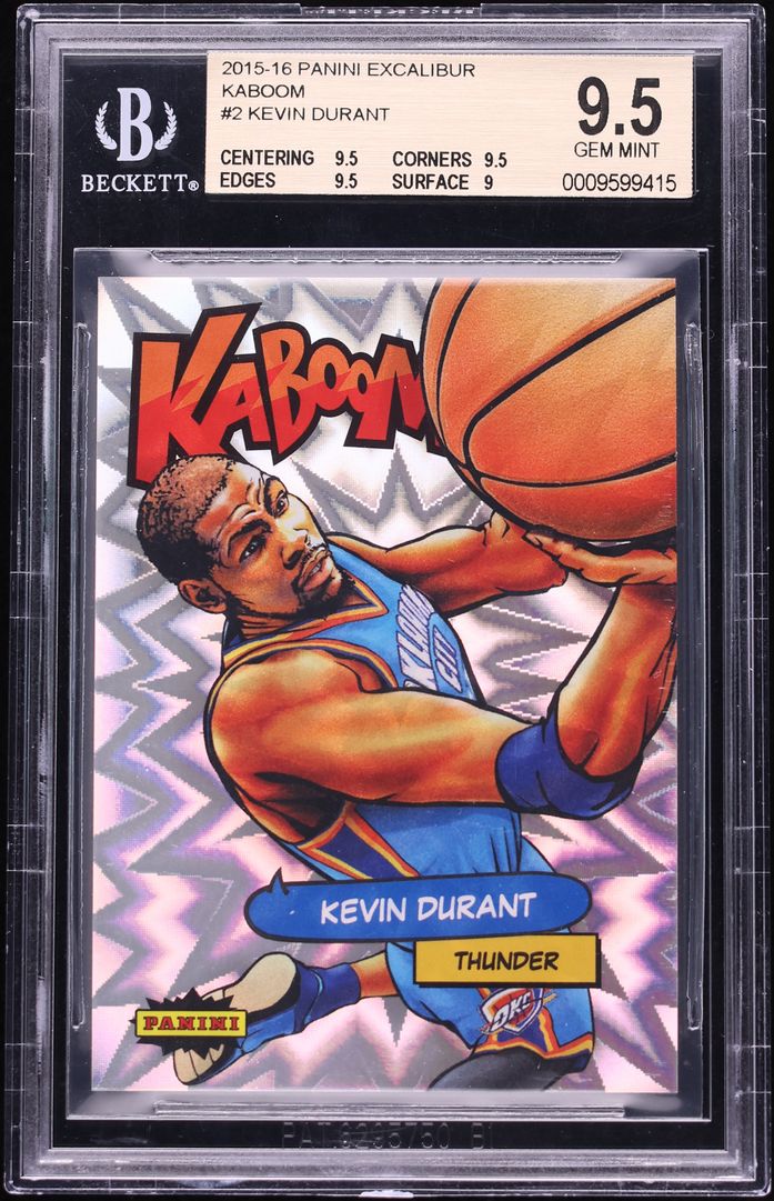 2015 Panini Excalibur Kaboom! Kevin Durant #2 BGS 9.5 GEM MINT