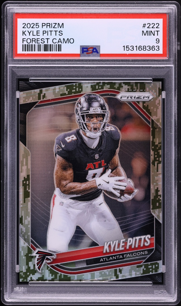 2025 Panini Prizm Forest Camo Kyle Pitts 1/15 #222 PSA 9 MINT