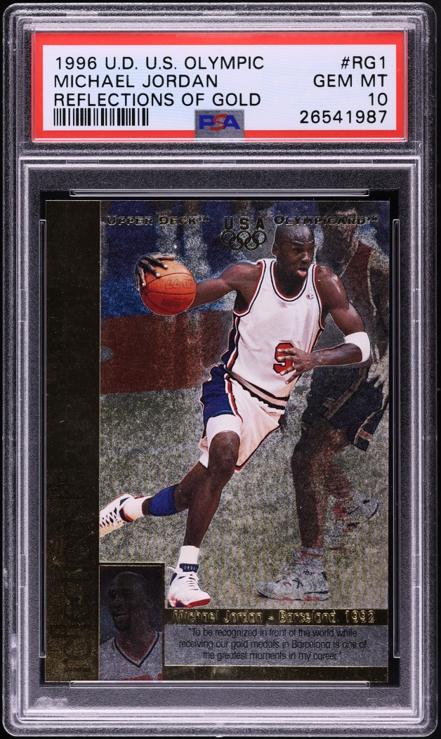 1996 Upper Deck USA Olympic Reflections Of Gold Michael Jordan #RG1 PSA 10 GEM