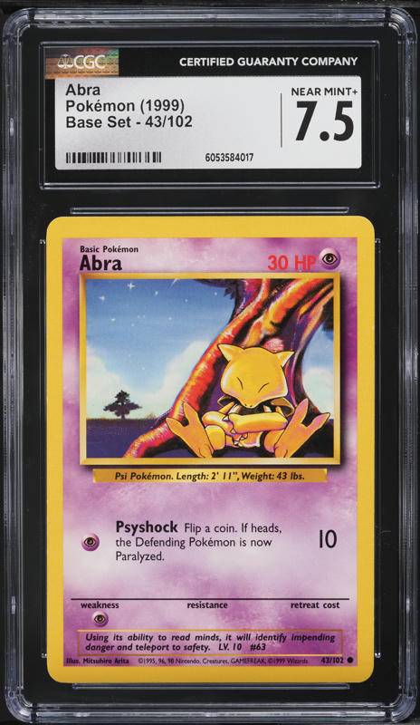 ポケモンカードゲーム Abra 1st edition shadow less POKEMON PSA 10 GEM MINT ABRA 1ST EDITION SHADOWLESS BASE SET