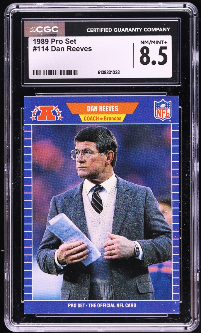 1989 Pro Set Dan Reeves #114 CGC 8.5 NM-MT+